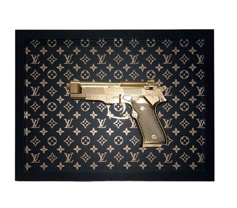 gold louis vuitton gun|louis vuitton shotgun dipped.